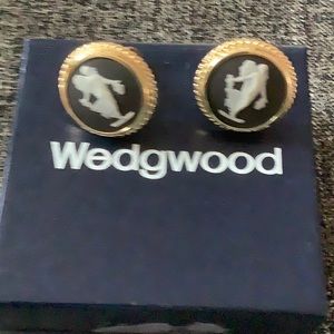 Wedgwood Vintage Black Jasper Earrings